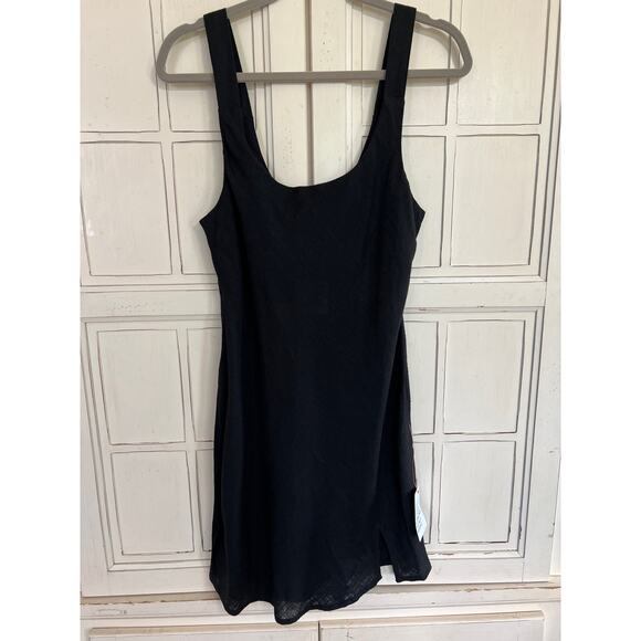 NWT ASOS Design size 4 black viscose & flax dress - Picture 1 of 4